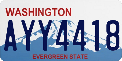 WA license plate AYY4418