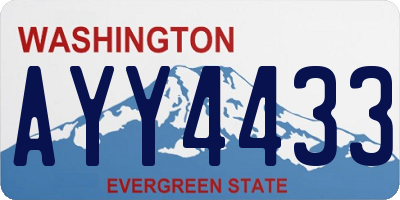 WA license plate AYY4433