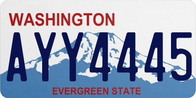 WA license plate AYY4445