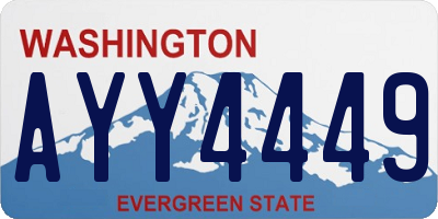 WA license plate AYY4449