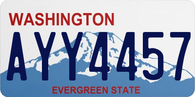 WA license plate AYY4457