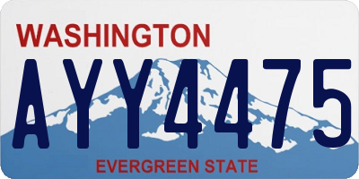 WA license plate AYY4475