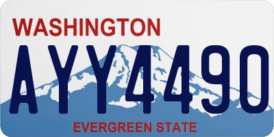 WA license plate AYY4490