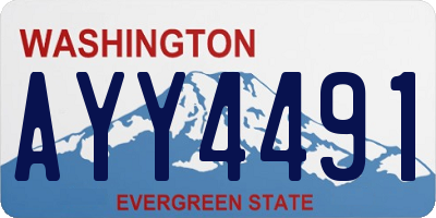 WA license plate AYY4491