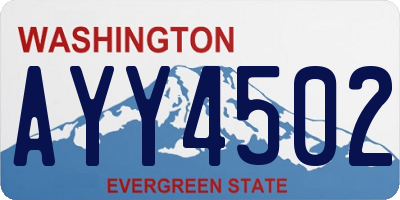 WA license plate AYY4502