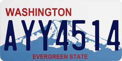 WA license plate AYY4514