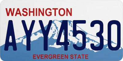 WA license plate AYY4530