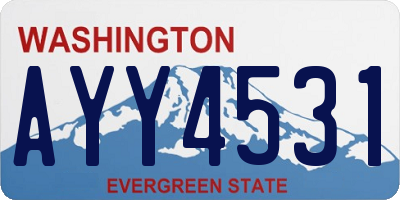 WA license plate AYY4531