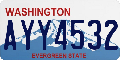 WA license plate AYY4532