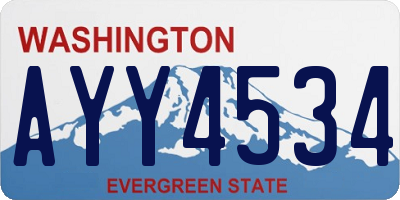 WA license plate AYY4534