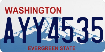 WA license plate AYY4535