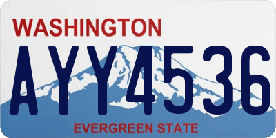 WA license plate AYY4536