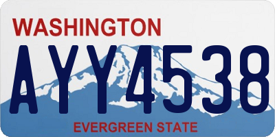 WA license plate AYY4538