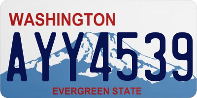 WA license plate AYY4539