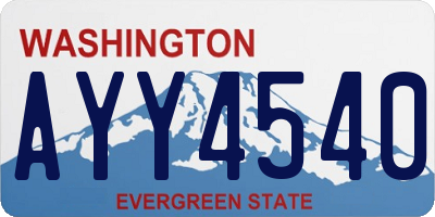 WA license plate AYY4540