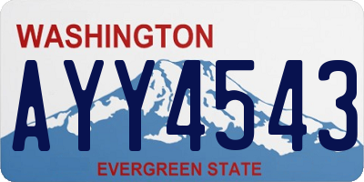 WA license plate AYY4543