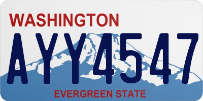 WA license plate AYY4547