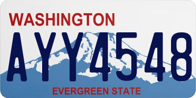 WA license plate AYY4548