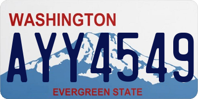 WA license plate AYY4549