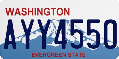 WA license plate AYY4550