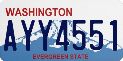 WA license plate AYY4551