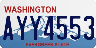 WA license plate AYY4553