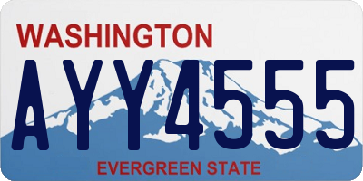 WA license plate AYY4555