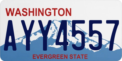 WA license plate AYY4557