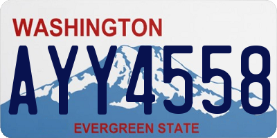 WA license plate AYY4558