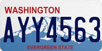 WA license plate AYY4563