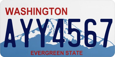 WA license plate AYY4567