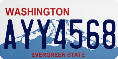 WA license plate AYY4568