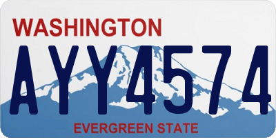 WA license plate AYY4574