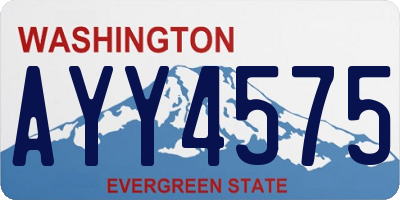 WA license plate AYY4575