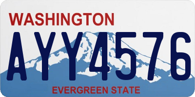 WA license plate AYY4576