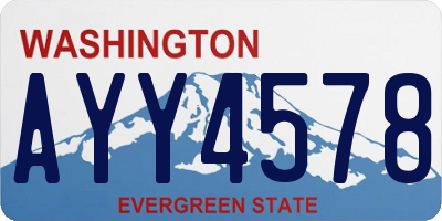 WA license plate AYY4578