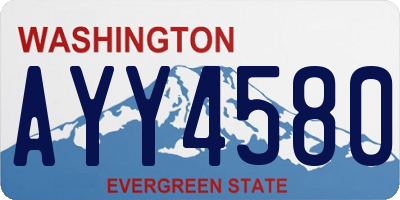 WA license plate AYY4580