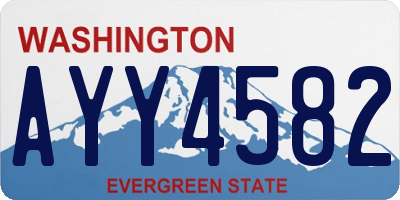 WA license plate AYY4582