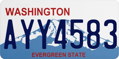 WA license plate AYY4583