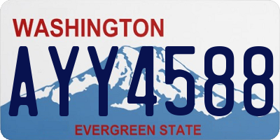 WA license plate AYY4588