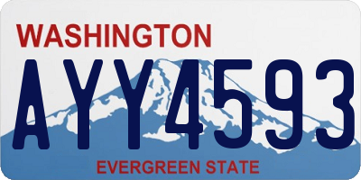 WA license plate AYY4593