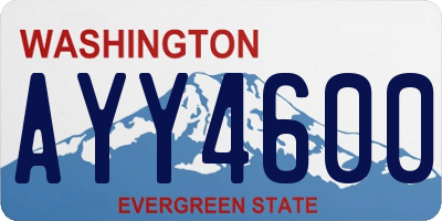 WA license plate AYY4600