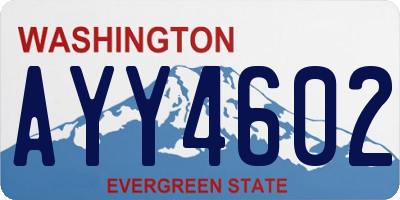 WA license plate AYY4602