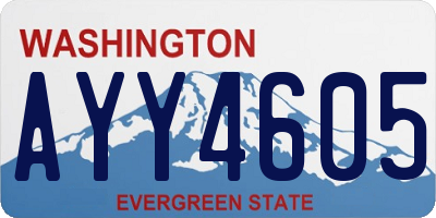 WA license plate AYY4605