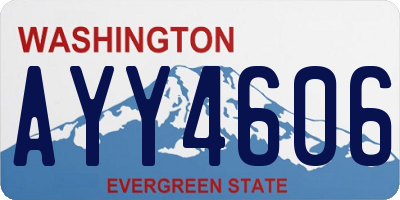 WA license plate AYY4606