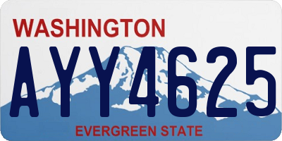 WA license plate AYY4625