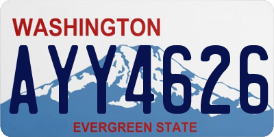 WA license plate AYY4626