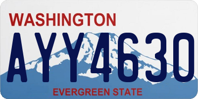 WA license plate AYY4630