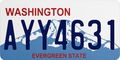 WA license plate AYY4631