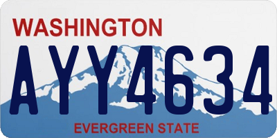 WA license plate AYY4634